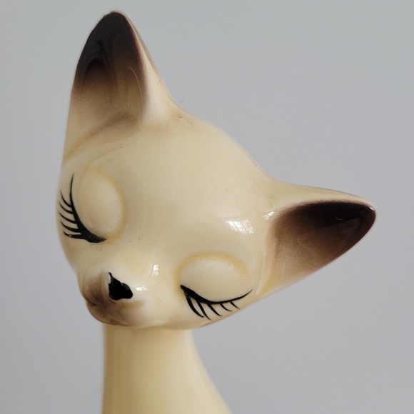 Vintage Ceramic Siamese Cat Figurines Japan Set Of 2 - Picture 4 of 12